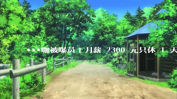 ***咖被曝员工月薪 2300 元只休 1 天，这样的薪资和工作条件是否合理？